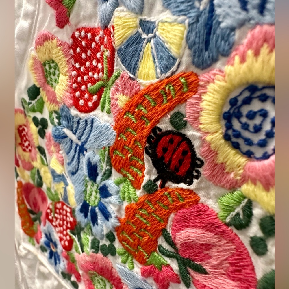 J. Crew White Dress with Colorful Floral Embroidery - Picture 4 of 6